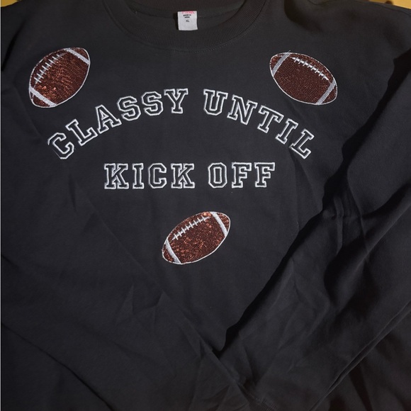 Black Football Graphic Sweatshirt - Picture 1 of 1